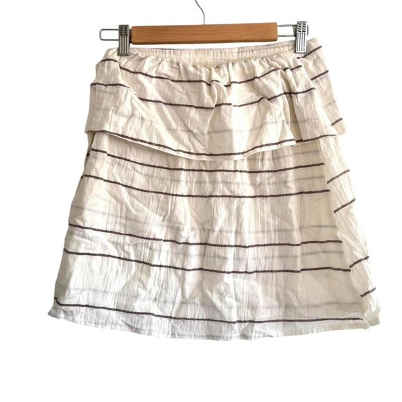 ZULU & ZEPHYR FLOWY BEACHY CREAM STRAPLESS STRIPED BOHO TOP WOMENS SIZE XS - Picture 4 of 6